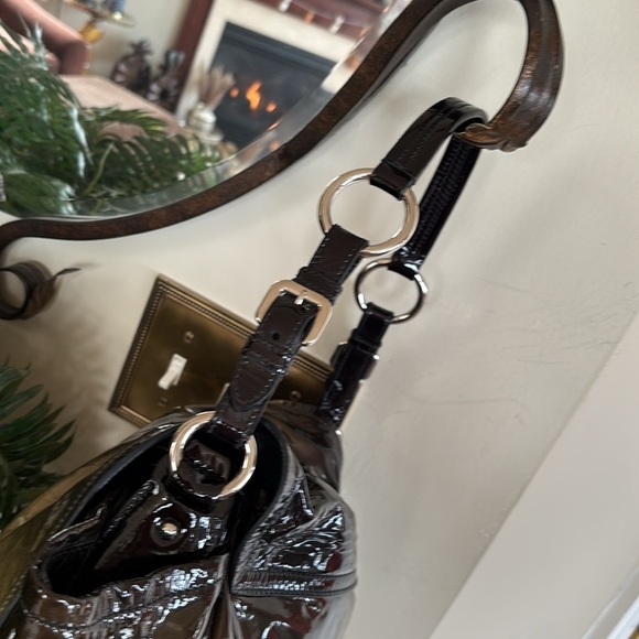 Prada Vernice Sfumato Flap Bag Spazzolato Ombre Shoulder Purse Patent Leather - Picture 12 of 16